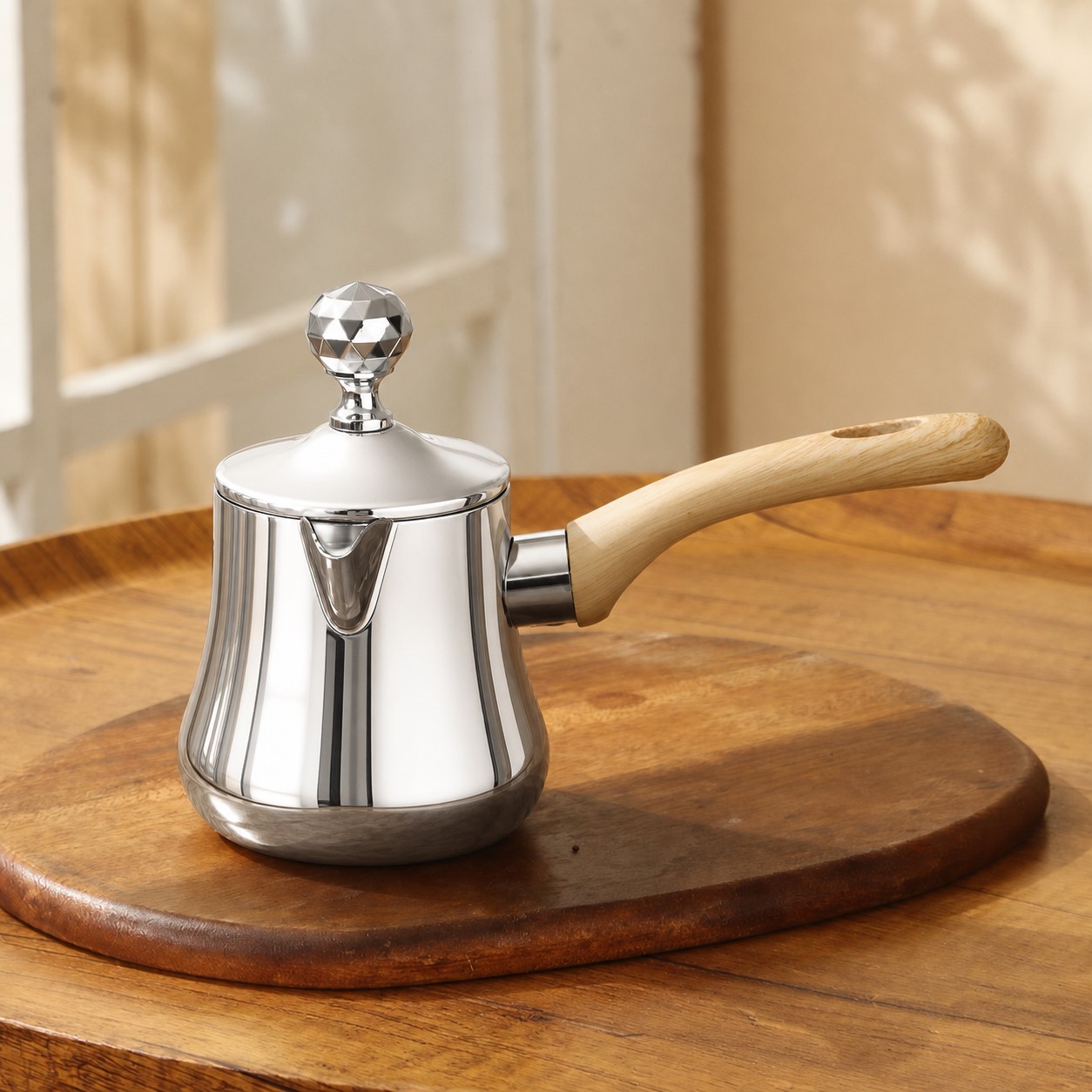Custom Coffee Pot with Wood Handle 350 / 550 / 720 / 900 ml