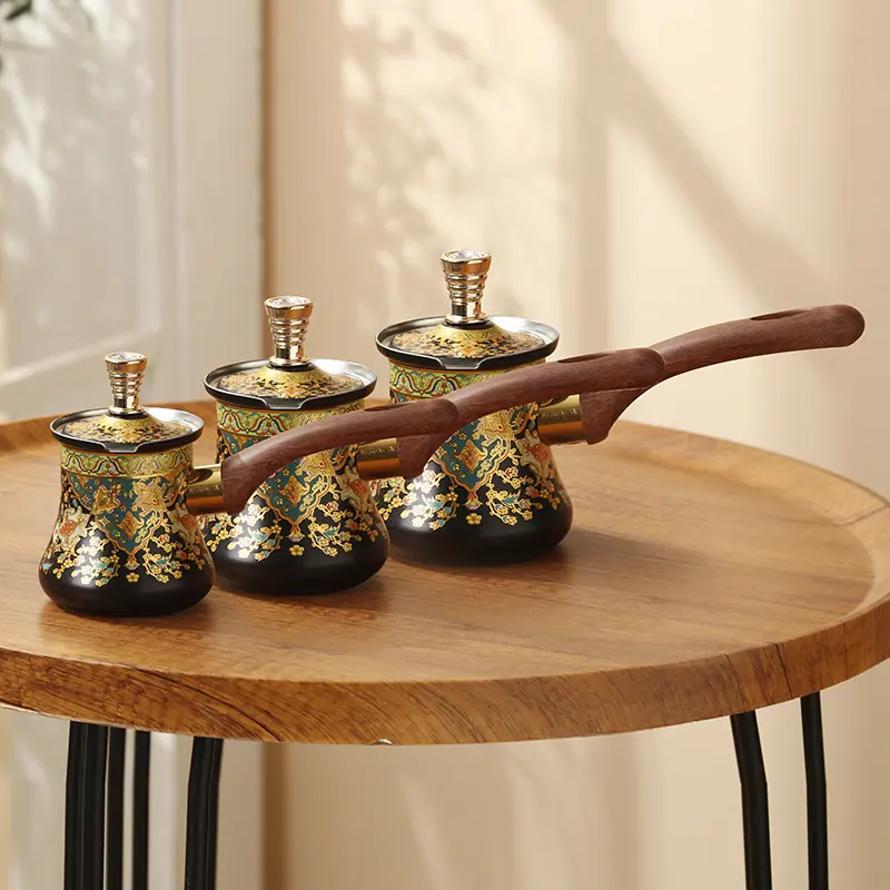Black high-temperature decal Style 01 coffee pots in three capacities